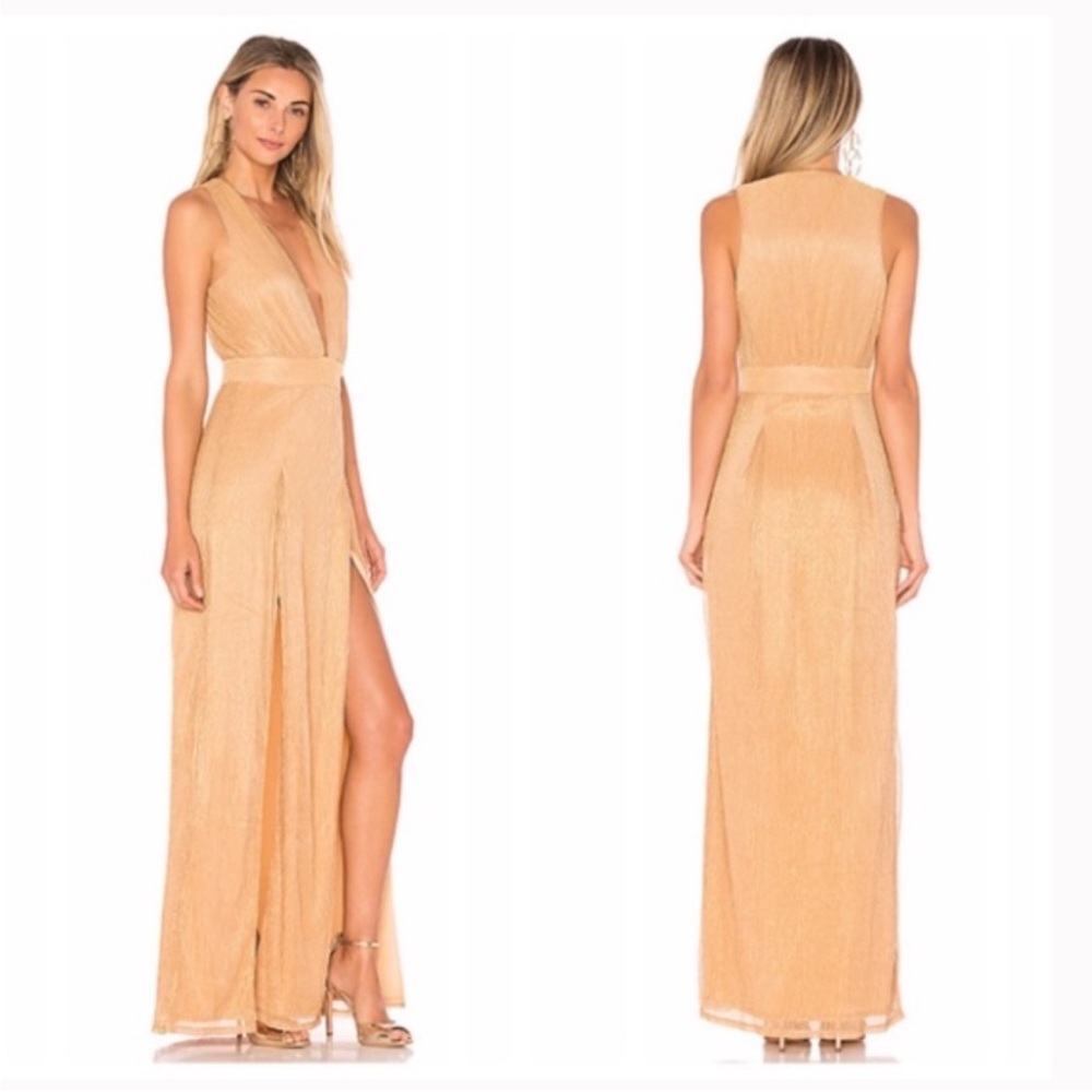 Revolve Lovers + Friends Naomi Dress in Rose Gold